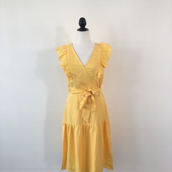ANTONIO MELANI Yellow Sunshine Ruffle Midi Dress - Picture 3 of 8
